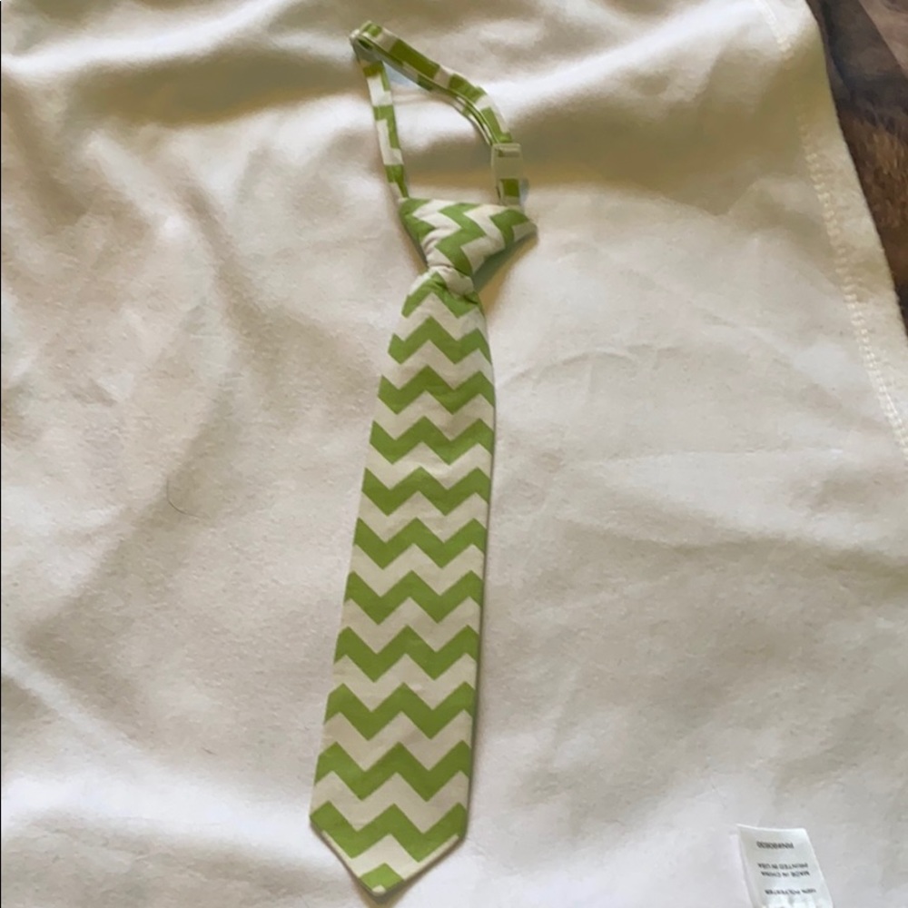 Green & white adjustable chevron boys tie Necktie Easter